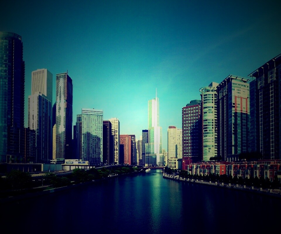 Вид на Чикаго обои