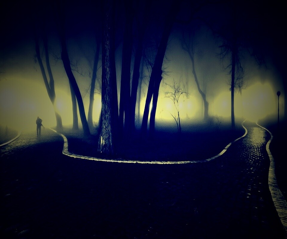 Пустынный лабиринт парковых дорожек обои