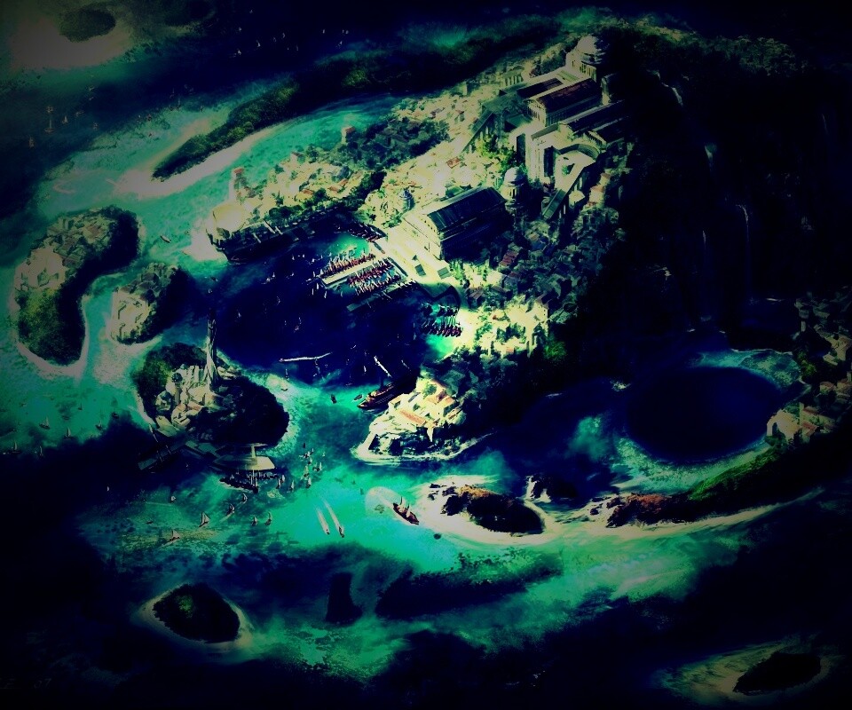 Город на острове обои