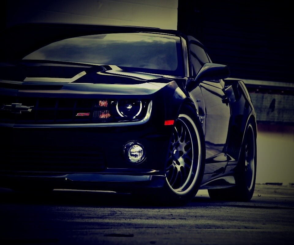 Черный шевроле обои