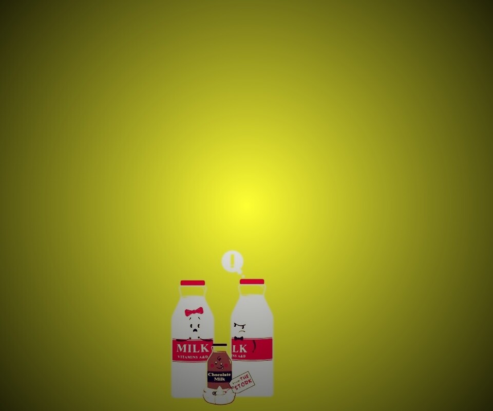 Бутылка молока сходила налево обои
