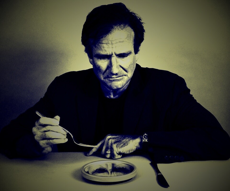 Робин Уильямс перед зеркалом обои