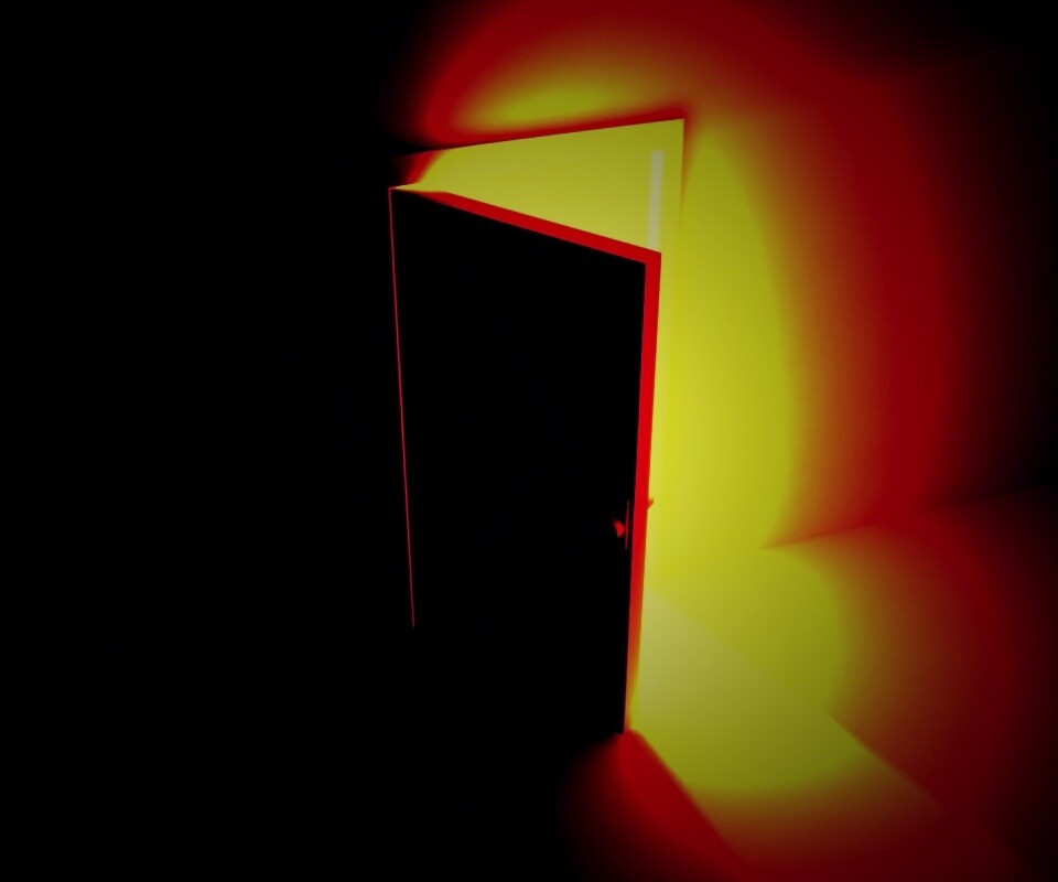 Свет из-за открытой двери обои