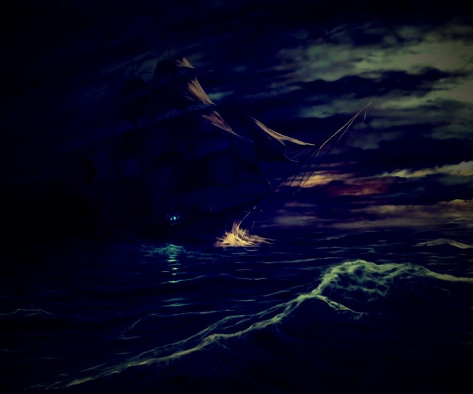 Корабль призрак поднимается со дна обои