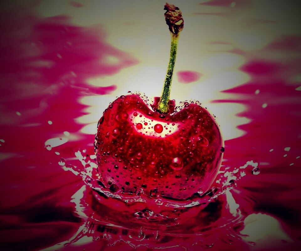 Яркая вишня обои