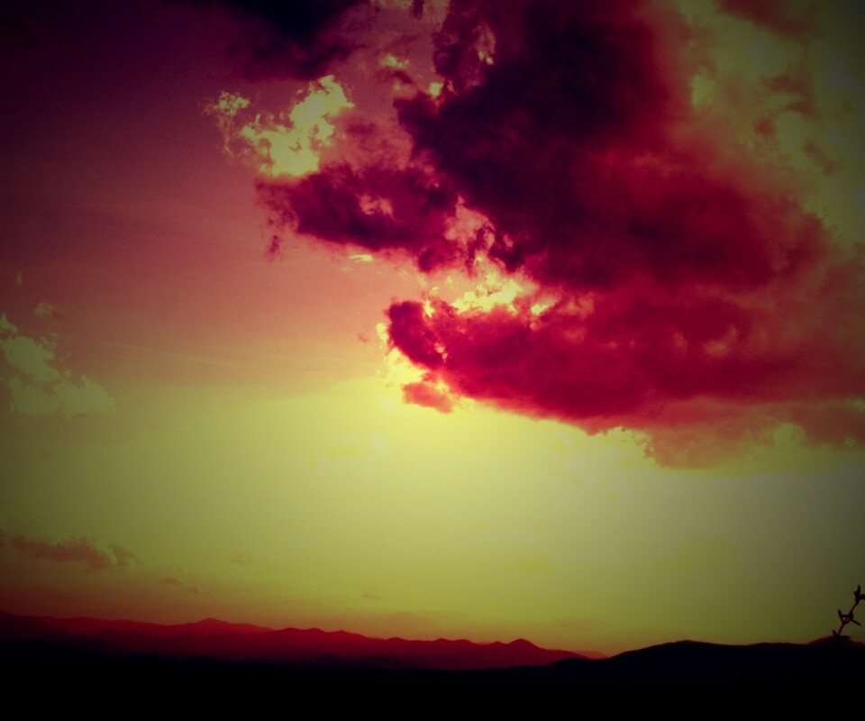 Горный закат обои