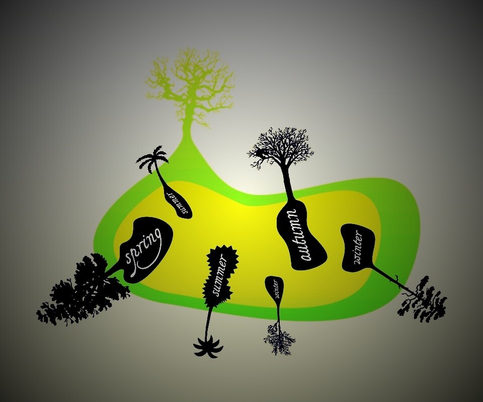 Деревья времен года обои