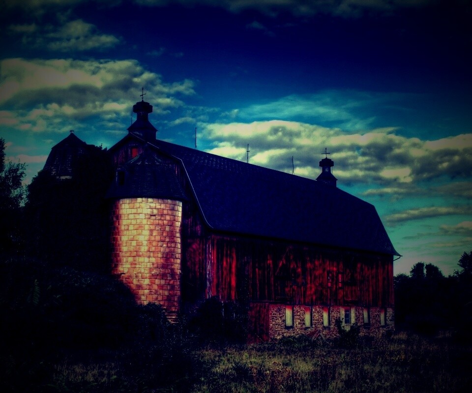 Старый красный амбар обои