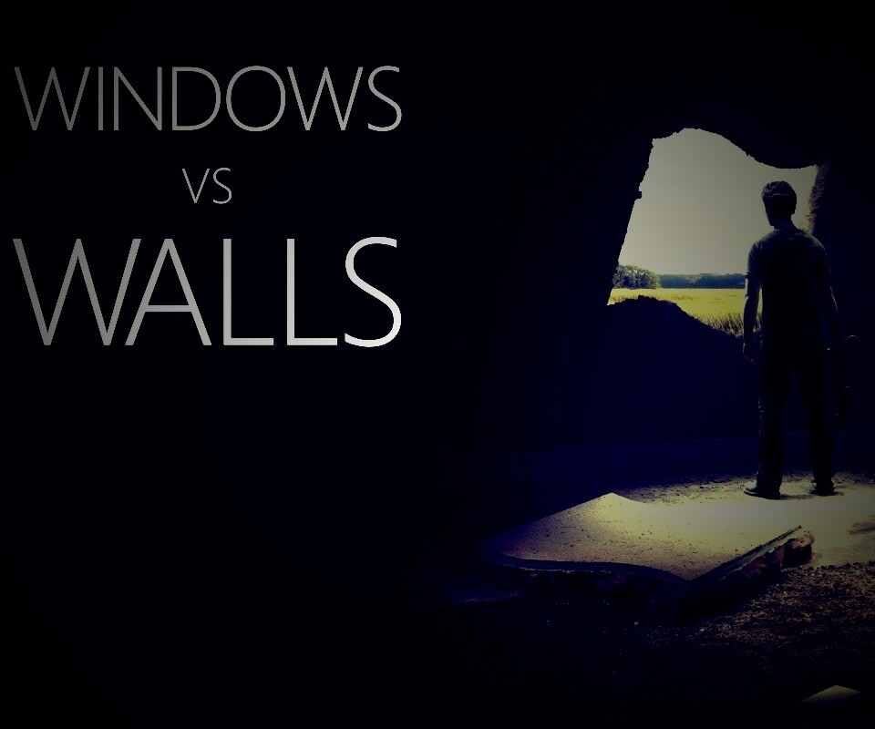 Windows против стен обои