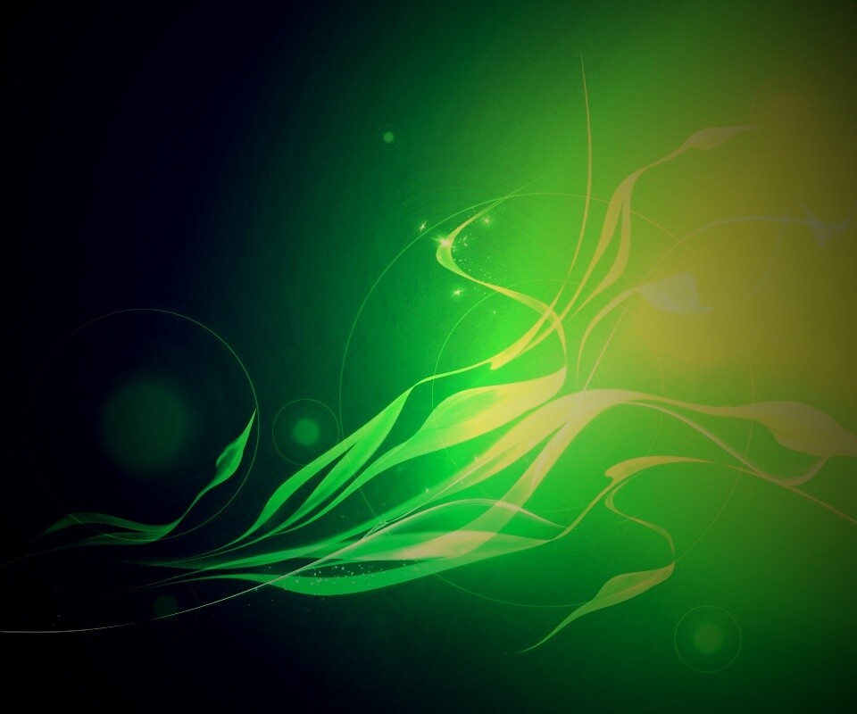 Зеленые абстрактные лепестки обои
