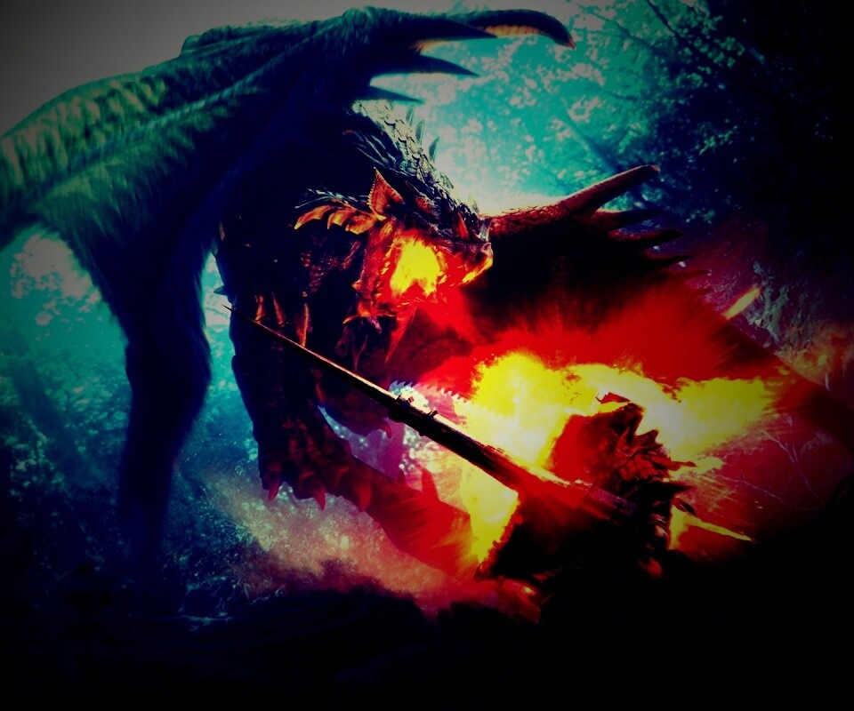 Атакующий дракон обои