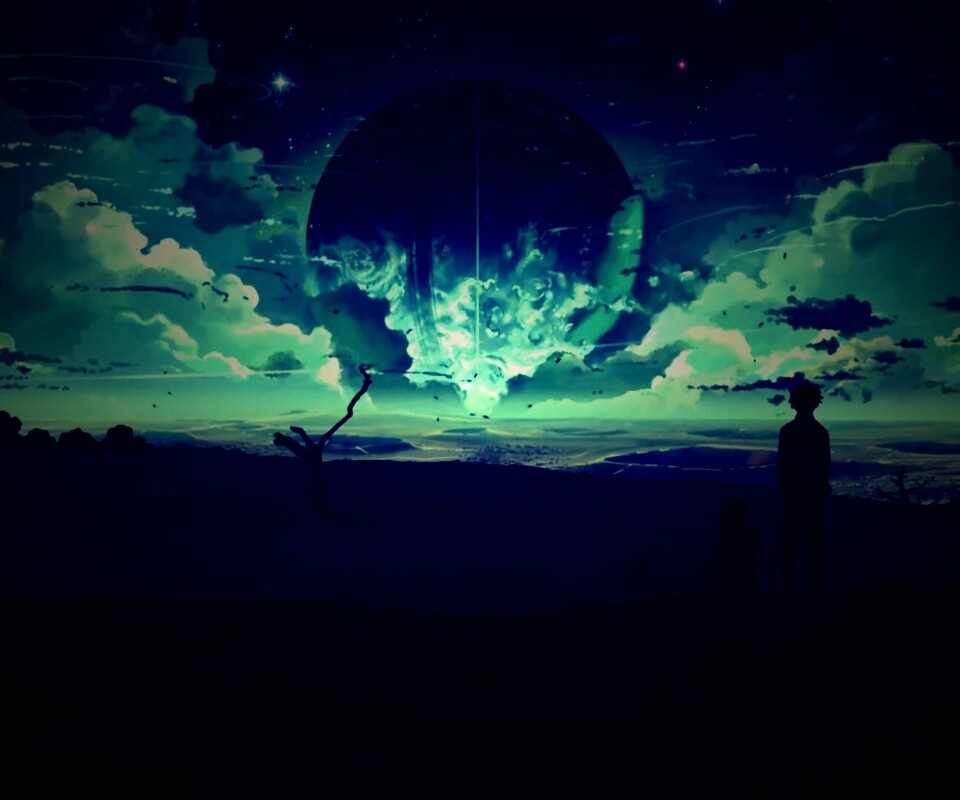 Кадр из творения Макото Синкая обои