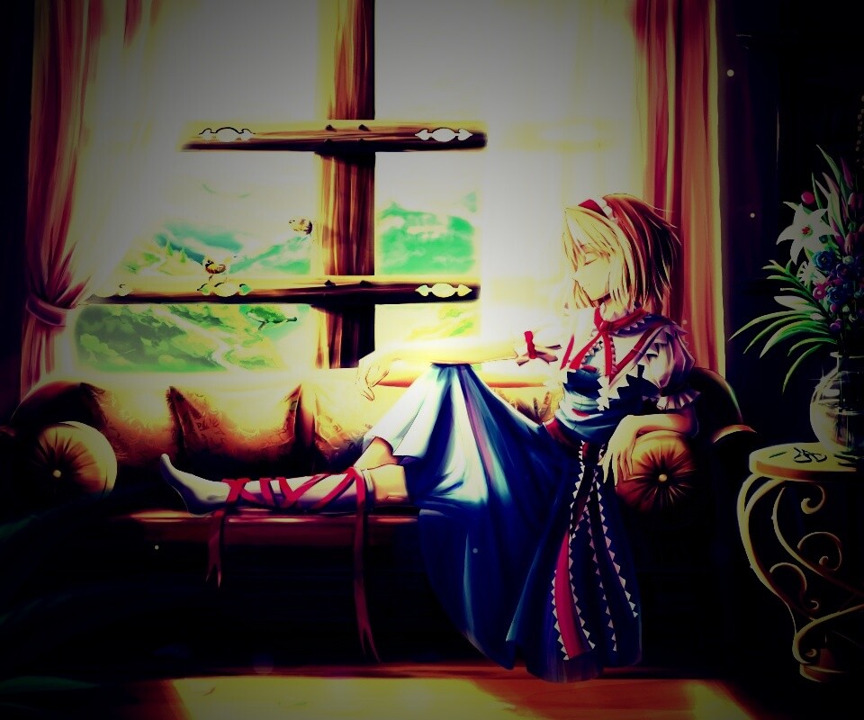 Девушка у окна обои