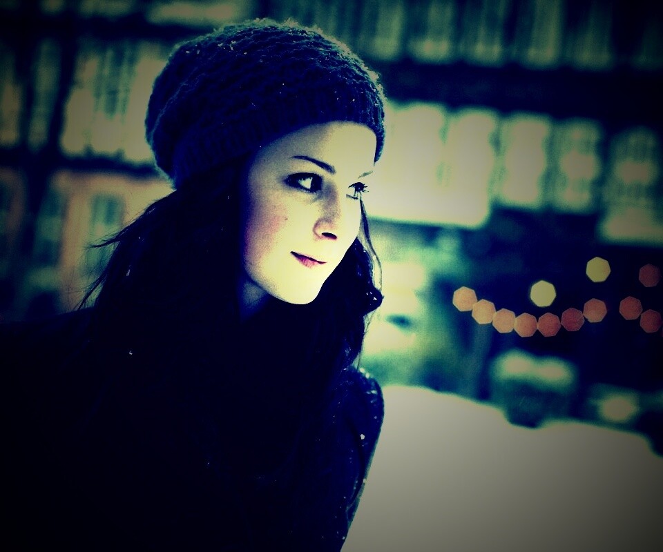 Девушка зимой обои