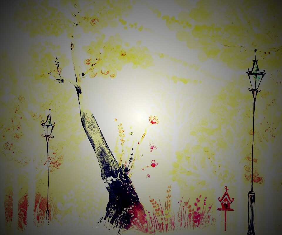 Фонари в парке обои