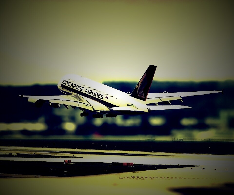 Взлет гражданского самолета обои