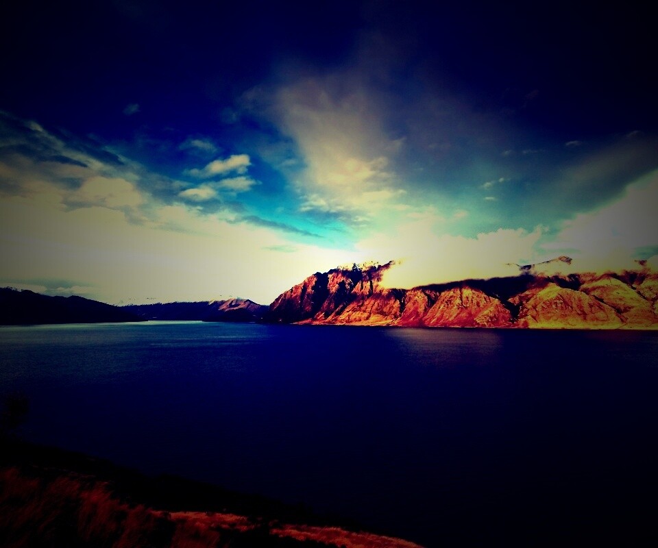 Живописная широкая река обои