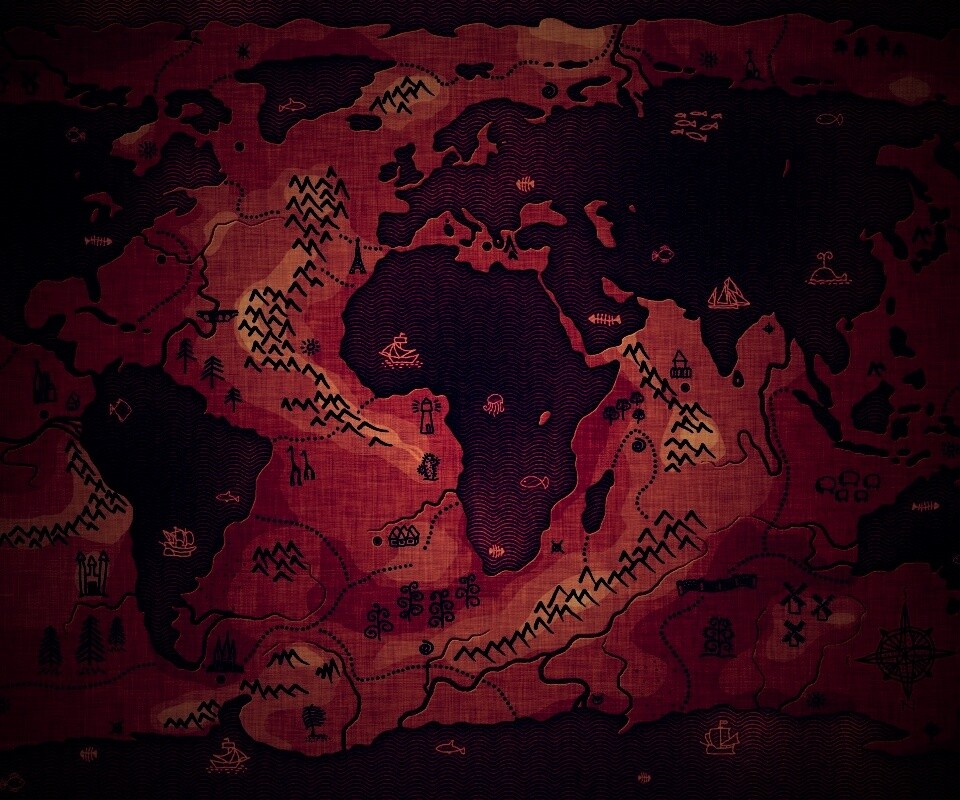 Карта мира наоборот обои