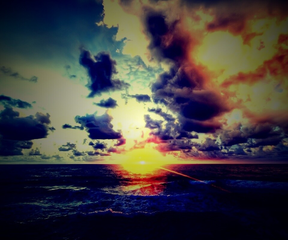 Закат на море обои