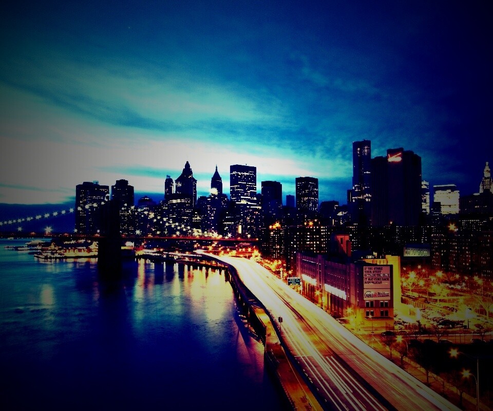 Город светит окнами в ночи обои