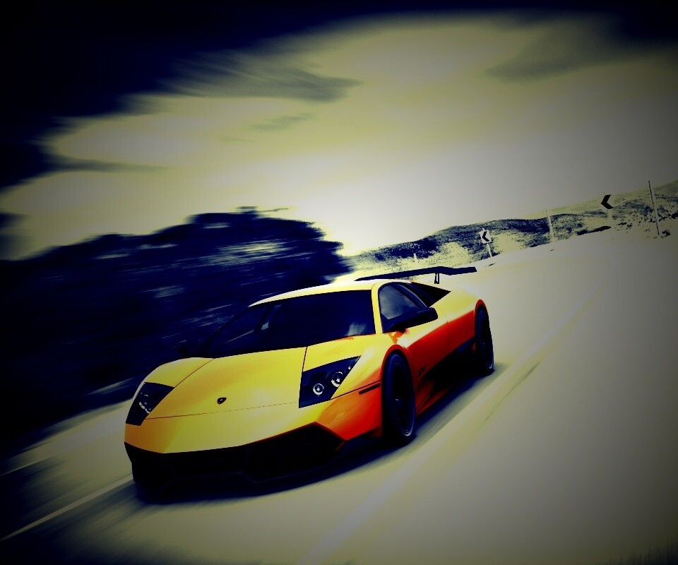 Желтая Ламборджини обои