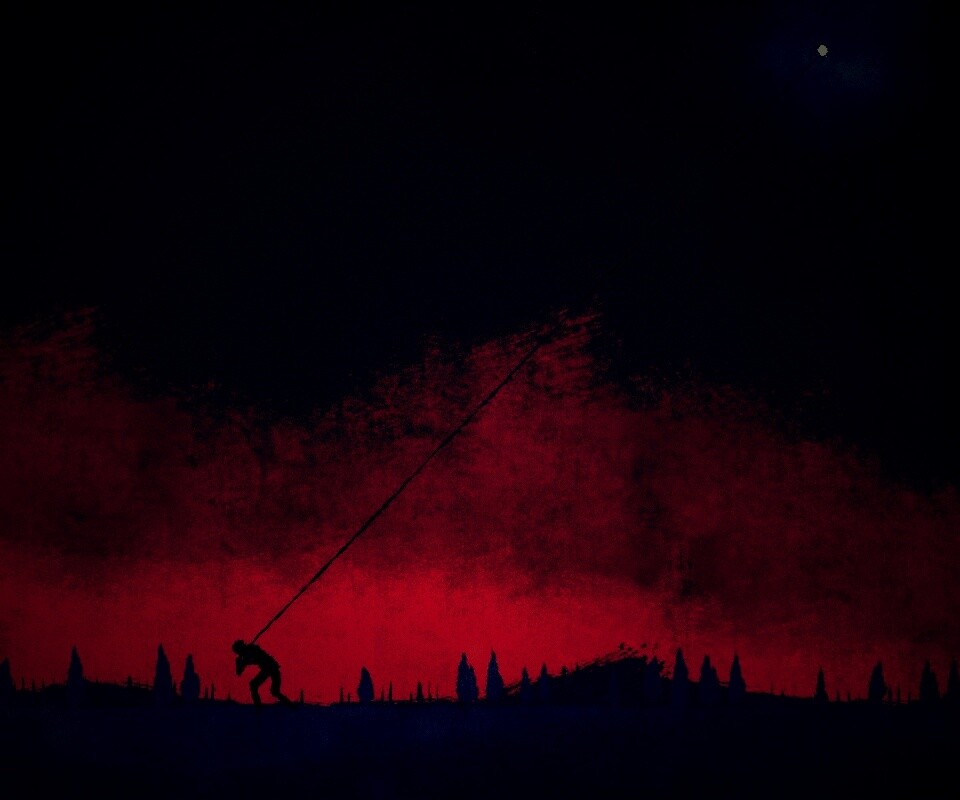 Человек тянущий звезду обои