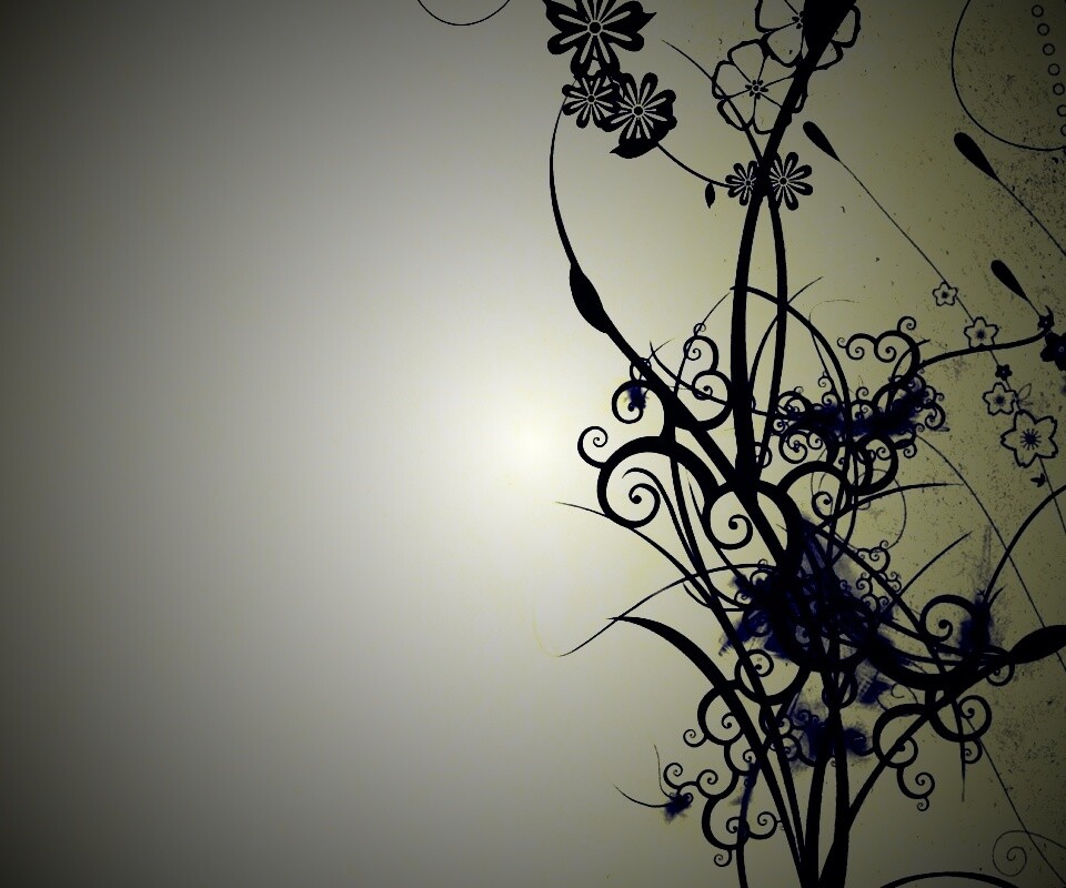 Фон с красивым черным узором обои