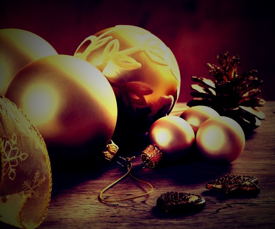 Новогодние атрибуты обои