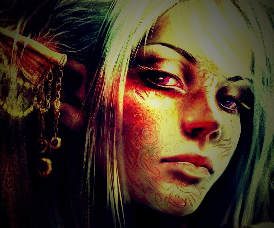 Молодая светлая эльфийка обои