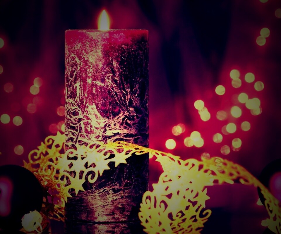 Новогодняя свеча обои