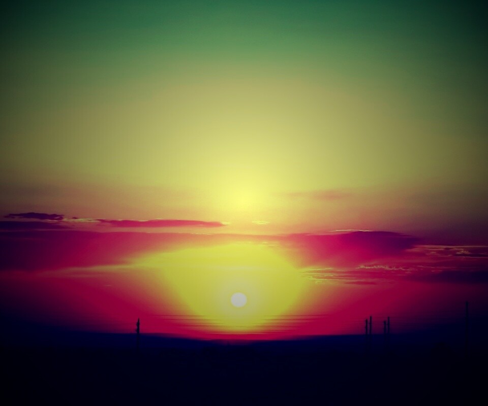 Сказочный закат обои