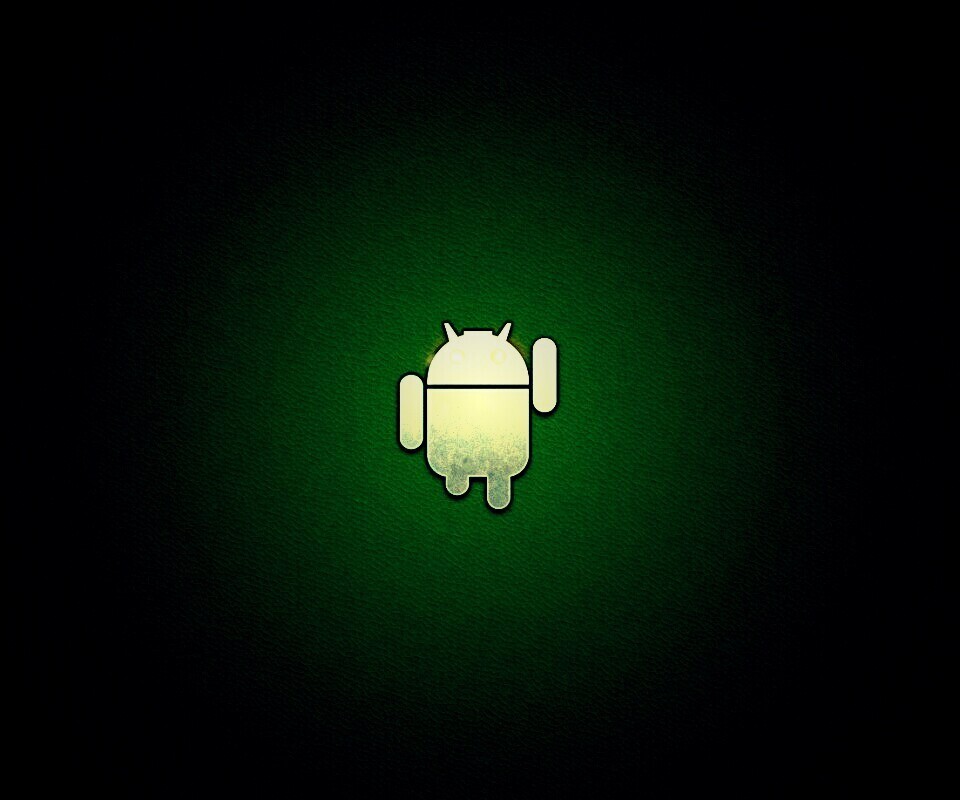 Логотип Android на зеленом фоне обои