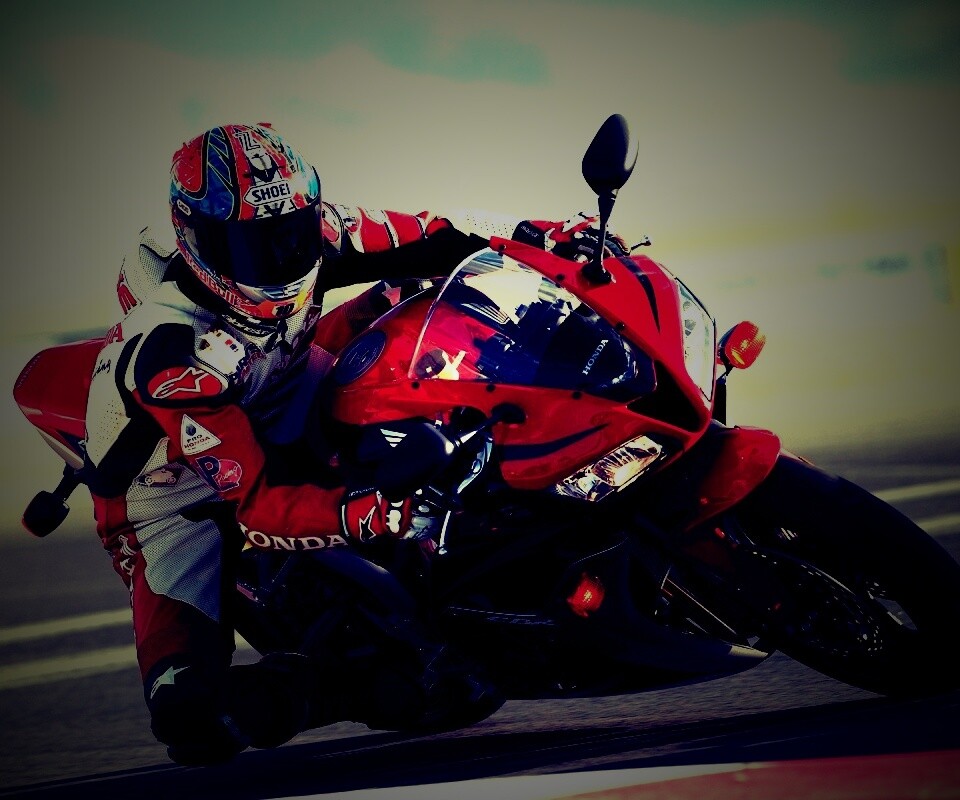 Мотоциклист на Хонде обои