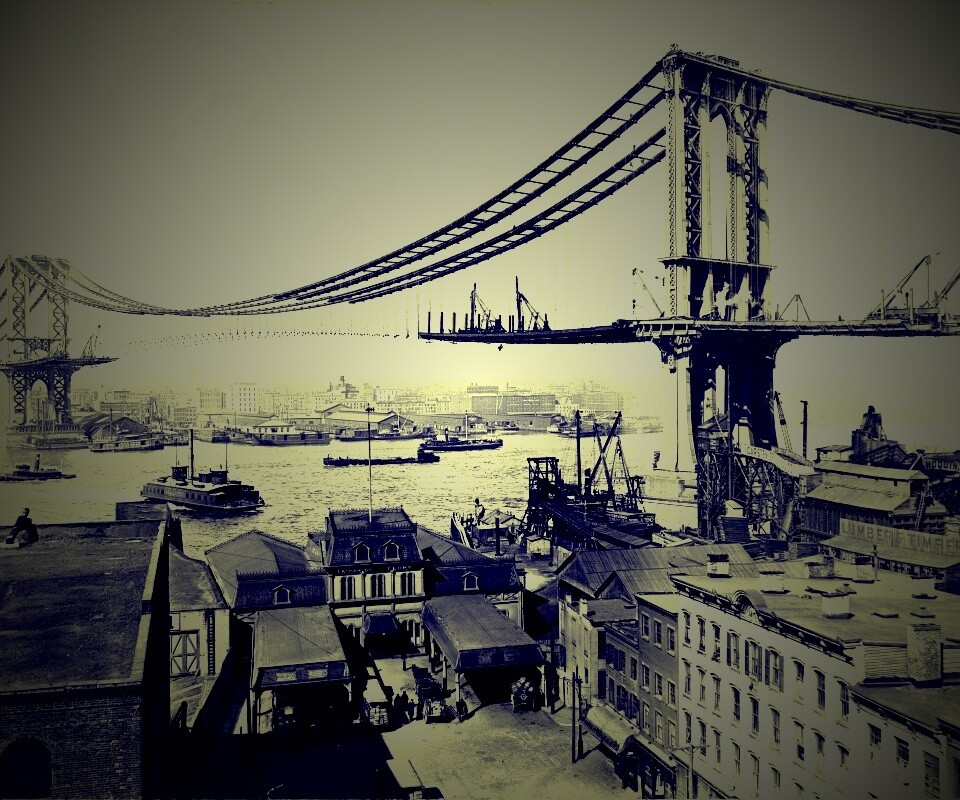 Постройка моста обои