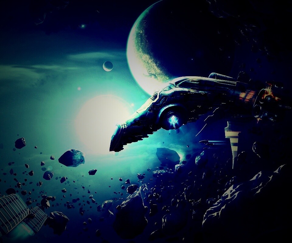Космические корабли в поясе метеоритов обои