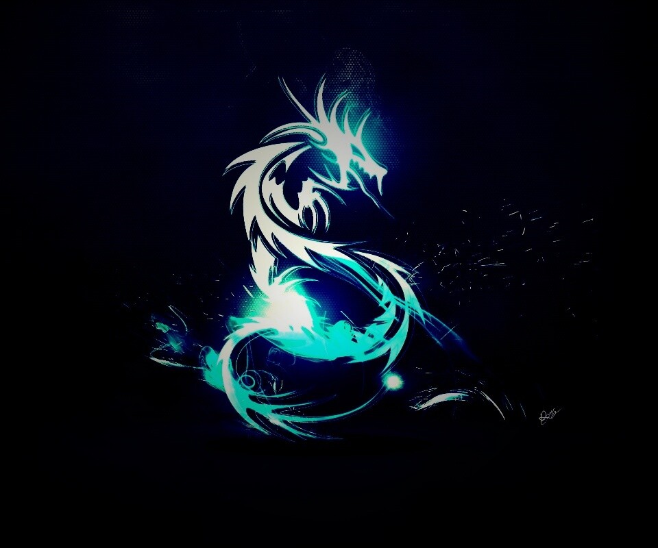 Световой дракон обои