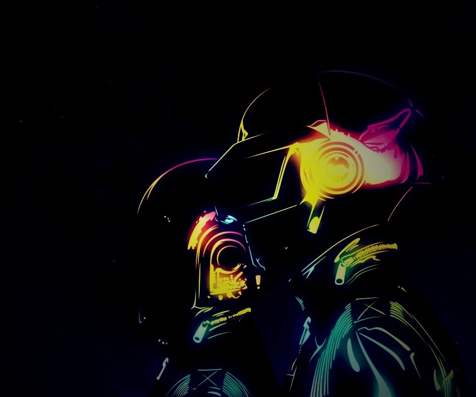 Яркий скетч Daft Punk обои