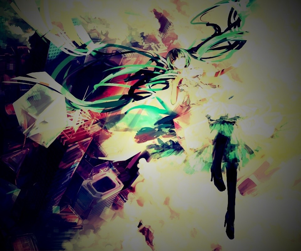 Hatsune Miku в небе обои