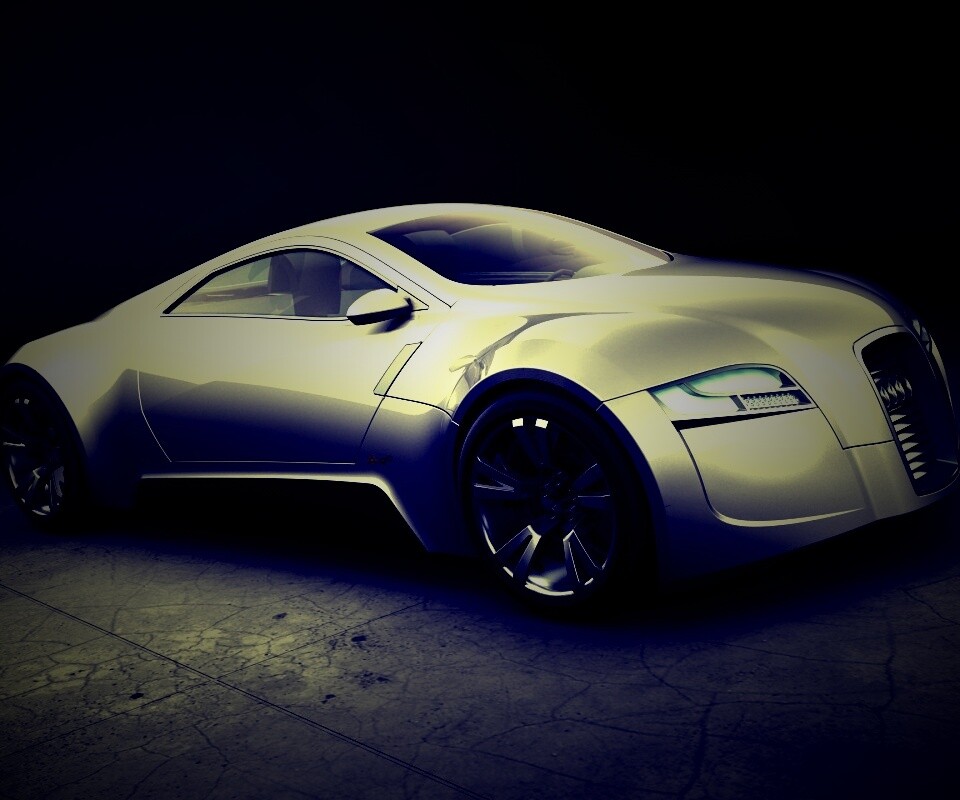 Серебристый концепт ауди обои