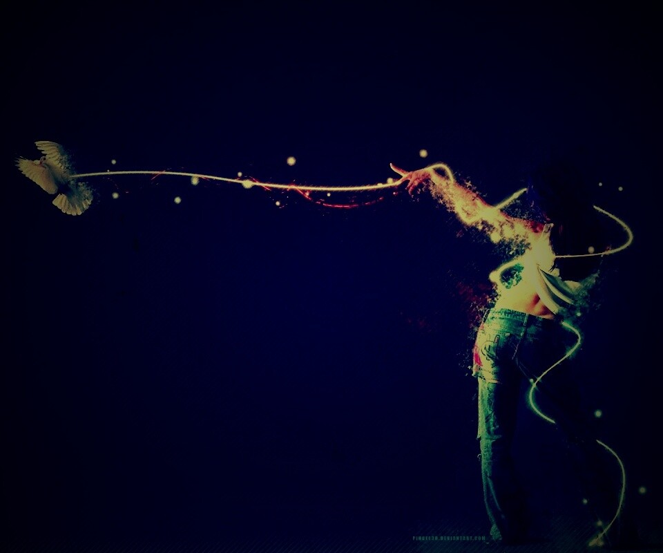 Девушка с бабочкой обои