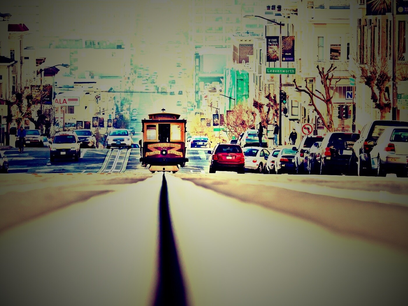 Утро в городе обои