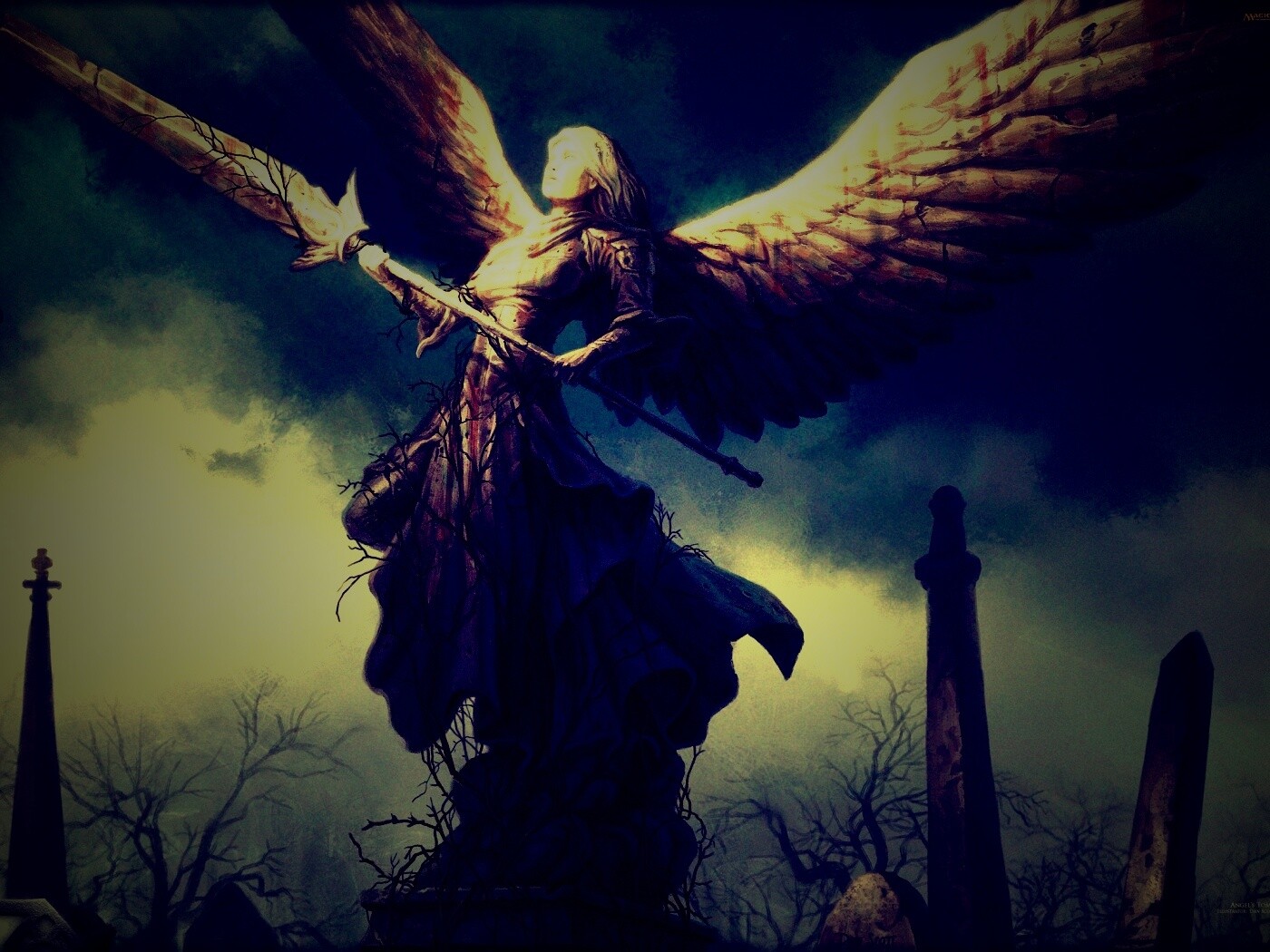 Ангел с мечом обои