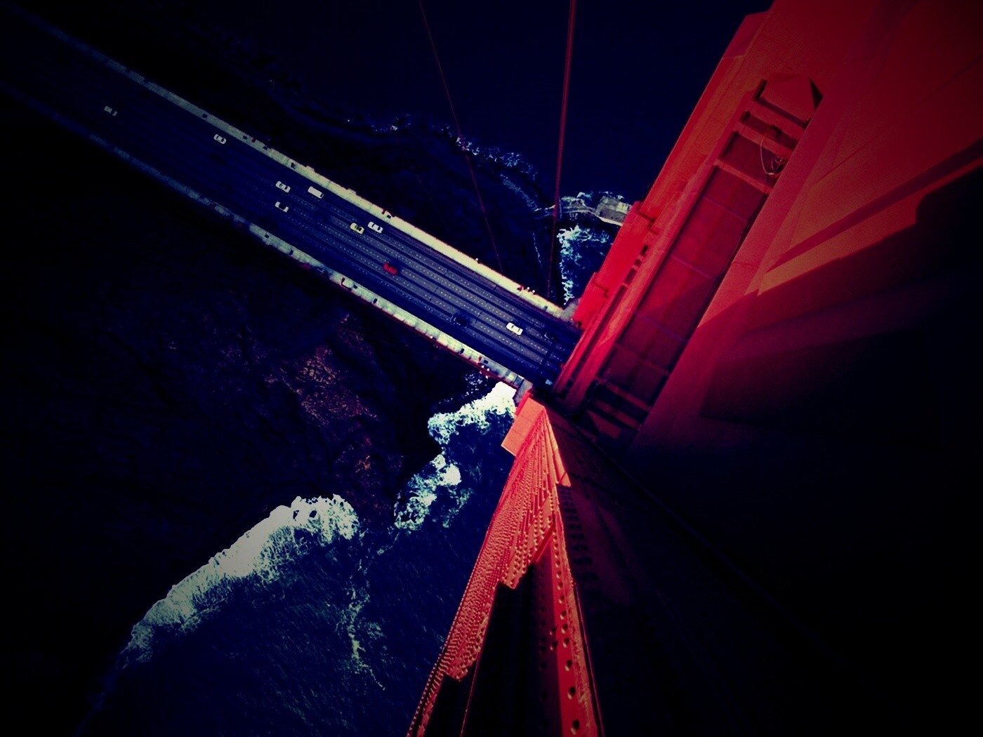 Вид в с пролета моста Золотые Ворота обои