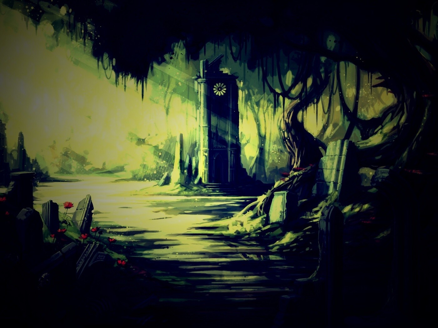 Руины эльфийского города обои