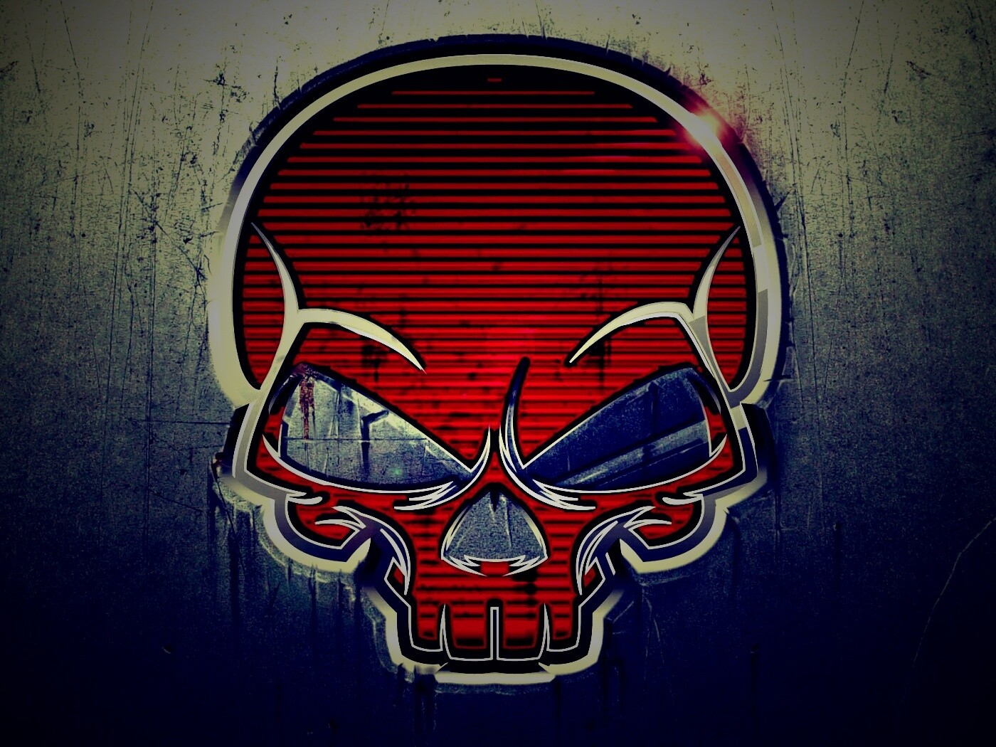 Красный череп лого обои