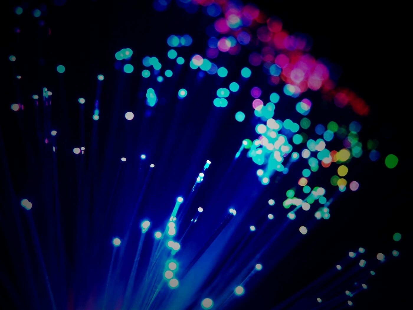 Огоньки на оптоволокне обои