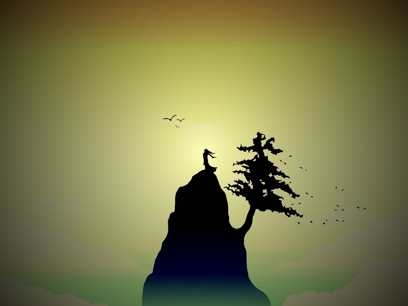 Одна на вершине обои