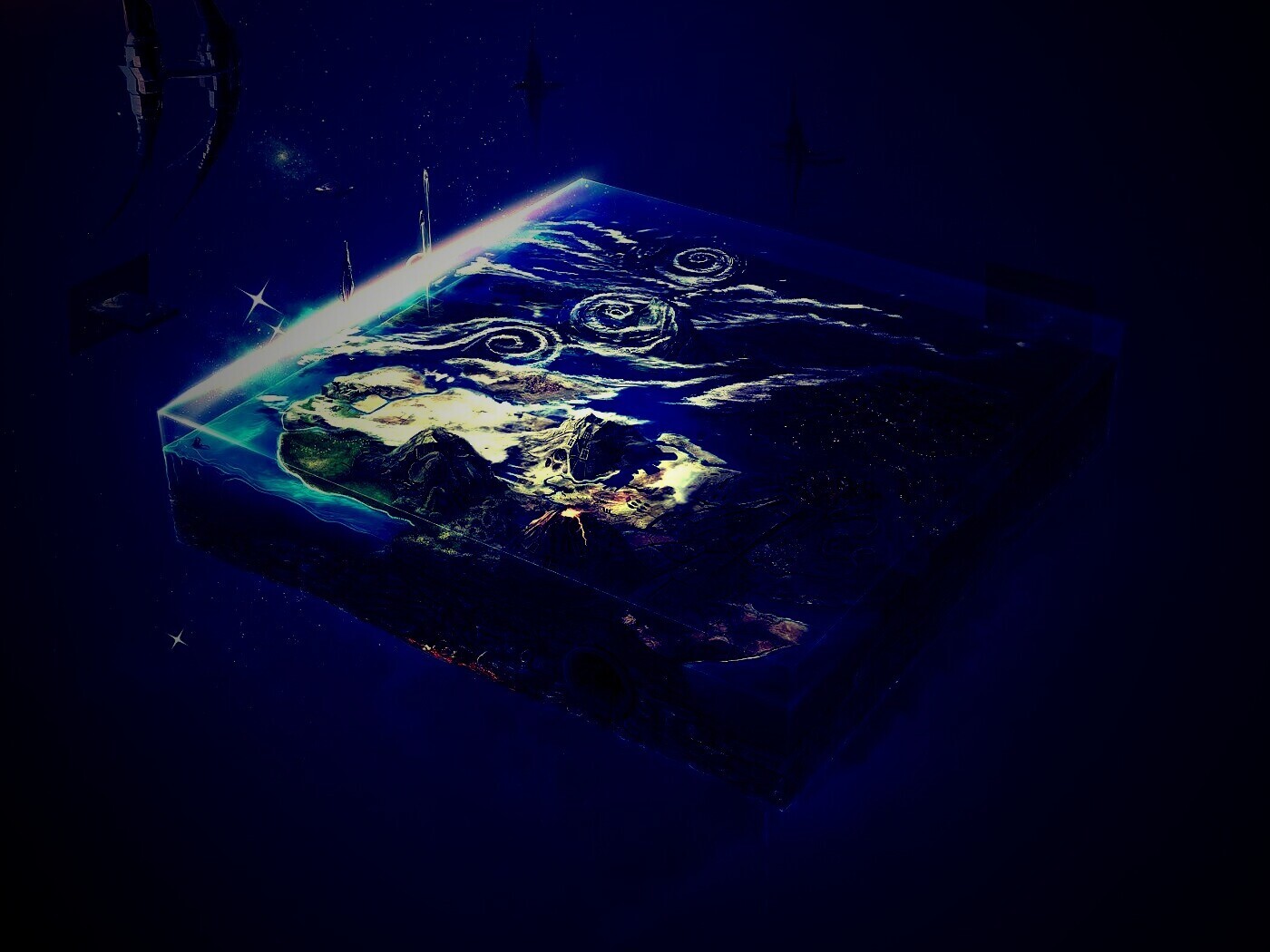 Кубическая земля в вакууме обои