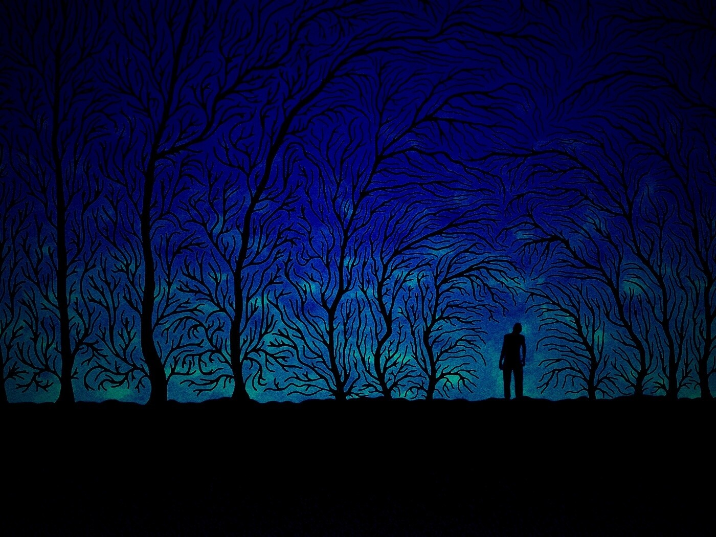 Смыкающиеся деревья обои