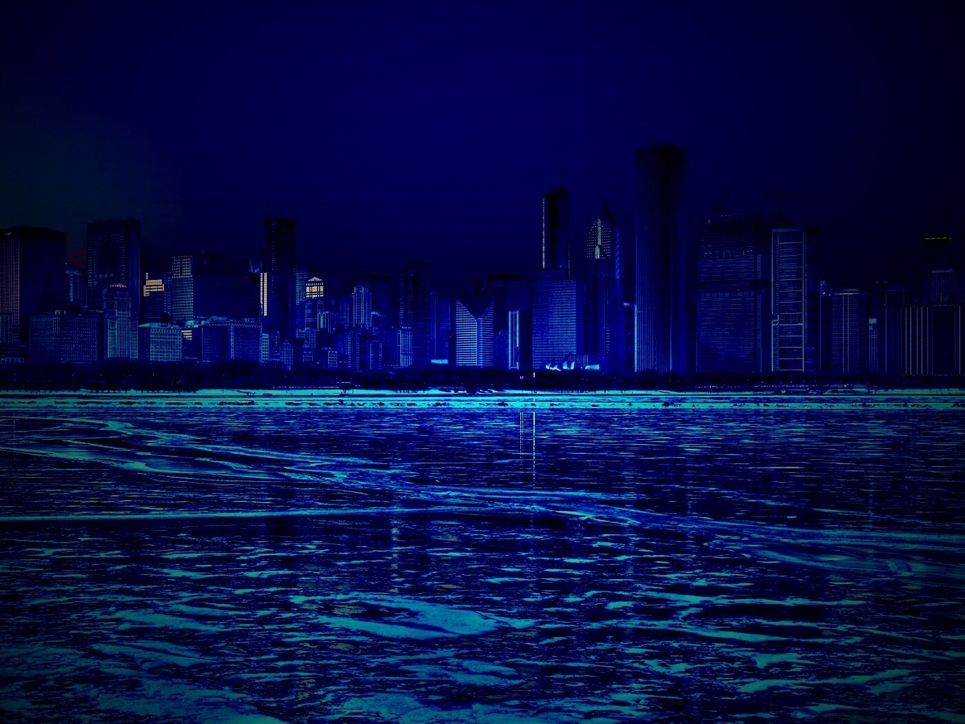 Зима в мегаполисе обои